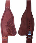 Western Saddle Replacement Fenders for Adults Tooled Brown Leather Adjustable Strap Fit Premium Full Grain Leather Construction