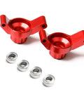 Heavy Duty Alloy RC Car Upgrade Kit For Tamiya TT02 1/10 Scale, red alloy hub carriers with silver bearings.