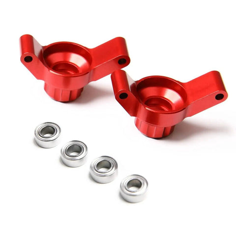 Heavy Duty Alloy RC Car Upgrade Kit For Tamiya TT02 1/10 Scale, red alloy hub carriers with silver bearings.