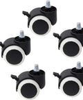 Slick Rolling Office Chair Wheels With Silent Non Marking Pu Twin Rollers For Smooth Desk Ride And Hardcore Floor Guarding Snag This Five Piece White Set With Reliable 9X11mm Threaded Stem Mounts