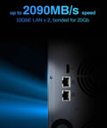 Screaming Fast 12 Bay Network Attached Storage Chassis Featuring Intel Core I7 1255U Powerhouse And 16Gb Ddr5 Cache For Seamless Cloud Sync showing 10GbE LAN ports and speed specs.