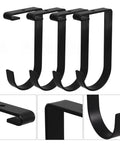 Four Pack Overhead Garage Storage Hooks Black Heavy Duty Ceiling And Wall Hanging Hooks for Garage Home Office Kitchen And Bathroom Organization No Tools Needed