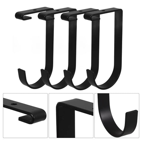 Four Pack Overhead Garage Storage Hooks Black Heavy Duty Ceiling And Wall Hanging Hooks for Garage Home Office Kitchen And Bathroom Organization No Tools Needed