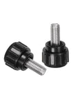 12 Piece Set Knurled Clamping Knobs M5 x 10mm Stainless Steel 304 Thumb Screws With 14mm Plastic Round Head Black For Secure Quick Adjustments