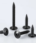 Boss Grade Black Truss Head Wood Screws 300 Pack Size 8 X 3 4 Inch Carbon Steel Self Tapping Fasteners on display.