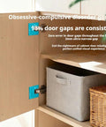 Open cabinet showing precise gap with Magnetic Hinge Alignment Kit For Easy Drill Free Door And Cabinet Installations With A Precision Groove