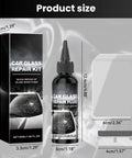 DIY Windshield Crack Repair Kit With Glass Repair Fluid For Chips And Cracks Quick Fix Car Window Repair Kit Clear Glass Restoration No Tools Required Long Lasting Strength, showing product size and components.