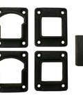 Stanford Aluminum Railing Brackets For Indoor And Outdoor Use, black textured finish set of top and bottom brackets with footblock
