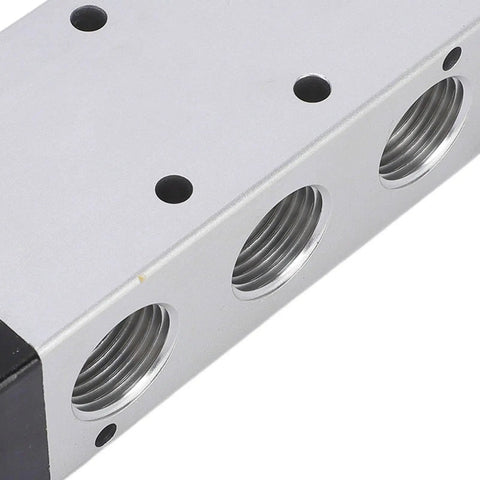 One Half Inch NPT Push Pull Valve For Pneumatic Systems, focus on threaded aluminum alloy body, 5 way two position design