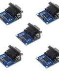 Five Pack RS232 To TTL Converter Modules With MAX3232 Chip COM Serial Port Board 3.3V To 5V Compatible VCC GND RXD TXD Interfaces
