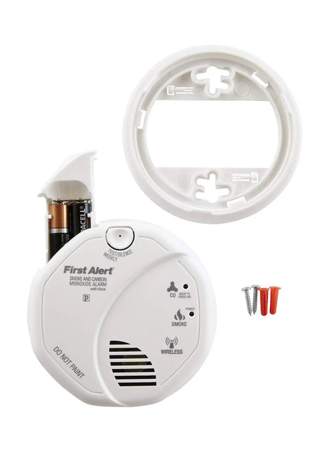 Battery Powered SCO500B Wireless Interconnected Photoelectric Smoke And Carbon Monoxide Alarm with mounting bracket and screws
