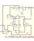 Schematic diagram of DIY SSB Linear Power Amplifier Kit 3.5-30 MHz, 13.8V, 5W In, 70W Out, circuit board layout