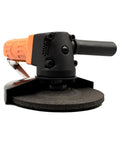 125 Mm Pneumatic Angle Grinder Polisher Sander With Turbo Trigger And Removable Canted Side Handle side view with grinding pad detail