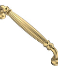 Fluted Champagne Bronze Cabinet Pulls 5 Inch Hole Center 10 Pack Decorative Hardware Handles For Kitchen Cabinets And Vanities With Timeless Elegance For Everyday Use, showcasing single pull