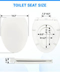 Toilet seat size measurements for Hassle Free Quick Swap Elongated Toilet Seat With Built In Toddler Potty Chair And Silent Soft Close Hinges.