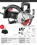 Heavy Duty Wall Grooving Machine 4500W Electric Concrete Chaser with 5-piece fan saw blade and toolkit