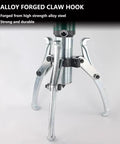 Tough As Nails 5 Ton Hydraulic Puller Tool Adjustable Two Or Three Jaw Wheel Bearing Separator Kit With Cassette Set For Garage DIY Mechanics Pro Shop Level Forged Steel Durability Corrosion Resistant Plus Oil Free Usage, three-jaw forged steel claw hook