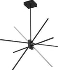 Modern Black Sputnik Chandelier Light Fixture In Warm White 3000K, Sleek Mid Century Pendant Lighting 35.43 Inch Wide