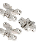 3 Pack Concealed Barrel Door Hinges With 180 Degree Swing Zinc Alloy Auto Close for cabinets in stainless finish