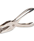 Ticket Punch Single Hole Round One Quarter Inch Nickel Plated With Chip Receptacle for mess-free punching, perfect for office and school use.