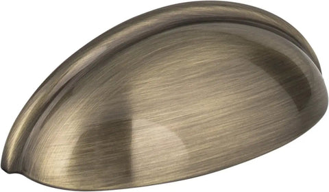 Three Inch Oil Rubbed Bronze Kitchen Cabinet Cup Pull Slick Heavy Duty Drawer Handle For Dressers And Home Furnishings Badass Furniture Hardware Upgrade close-up view showing the dull shine finish.