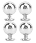 Set Of 50 Round Rivet Kits With Solid Iron 8mm Ball Rivets And 6mm Screws Multifunction Leather Studs Silver Finish