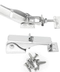 Two Pack Adjustable Stainless Steel Latch Lock Clips With Screws Heavy Duty Toggle Catch Spring Loaded Draw Latch Durable Clamp For Secure Closure And Easy Installation, shown with screws, front view.