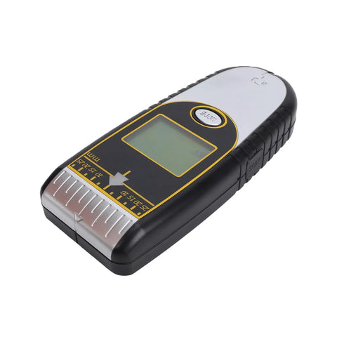 Fafeicy Digital Stud Finder with LCD Display, 7 Functions (Silver) angled view showing LCD screen and detection buttons.