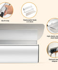 Drywall Skimming Blade Set With 12, 22, And 32 Inch Blades In 0.35mm, Replacement Blades In 0.5mm, ergonomic grip, steel blades.