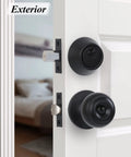 Three Pack All Keyed Alike Entry Door Knob And Deadbolt Set With One Handy Key Fits All Locks Single Cylinder Deadbolt Matte Black Finish