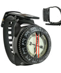 Waterproof Luminous Compass For Hiking And Camping With Precise Navigation And All Weather Durability, shown side and front views
