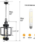 Top Tier 15 Inch Outdoor Indoor Pendant Light Featuring Heavy Duty Black Metal And Thick Water Seeded Glass with dimmable T10 LED bulb.
