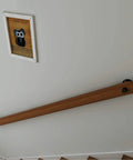 Heavy Duty Wall Mount Stair Railing Handrail Kit For Modern Lofts And Homes Durable Stainless Steel Safety Rail with wooden grip.