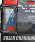 Solar Flashlight With USB C Rechargeable Power Bank showing solar panel charging outdoors