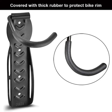 Beefy Heavy Duty Wall Mount Bike Hanger For Garage And Shed, Vertical Bike Rack With Screws, anti-scratch rubber detail