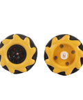 Omni Directional Mecanum Wheel Set For Smart Robot Car With Rubber Coating 48mm Dope Grip For DIY Projects Compatible With TT Motors And Building Blocks Pair, front and back view of wheels