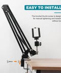 4 Pack M8 X 20mm Knurled Thumb Screws In 304 Stainless Steel With Diamond Head shown installed on desk mount