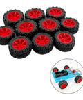 20 Pack Toy Wheels with 2mm Shaft Rubber Tires for Model Cars, RC Vehicles, Includes 34mm and 39mm, DIY assembly demonstration