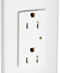 Decora Plus Duplex Surge Suppressor Receptacle 15 Amp 125 Volt Straight Blade, Industrial Grade Top-Notch Surge Guard 5280-W White with LED