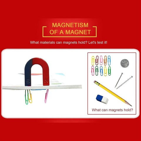 Hands On Educational Electromagnet Kit For Magnetic Experiments And Physics Lab Equipment Ideal For High School Classrooms Demonstrations And Science Lessons with magnets lifting paper clips.