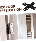 Heavy Duty Hidden Door Hinge Kit with concealed pivot for secret bookshelf doors, stainless steel, black finish, installed view