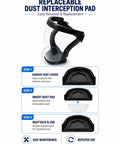 Full Face Shield 2 Pack Clear Wide Angle Anti Fog Visor With Breathable Lower Vent For Yard Work Woodworking Dust pad installation steps.