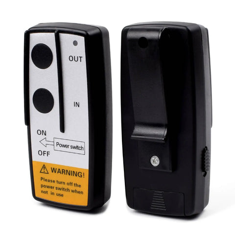 12 To 24V Wireless Winch Remote Control Kit For Cars Trucks Jeeps ATVs And SUVs With Twin Remotes 100 Foot Range Built To Handle Tough Jobs Simple Install On Off Switch, black ABS remote pair