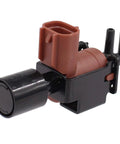 Side view of NewYall vacuum switching valve (VSV) with brown body, black connector, and two vacuum ports