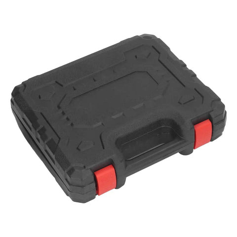 Heavy Duty 17 Pc Hole Saw Kit With Bi Metal Drill Bits For Woodworking And Metal Cutting Jobs Featuring Smooth Stable Operation To Slice Through Plastic Steel Fast Without Vibration Or Hassle In A Handy Carrying Case black storage case with red latches