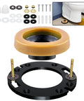 Fix That Leaky Toilet Mess Once And For All With This Heavy Duty Flange Repair Kit And Wax Ring for 3 or 4 inch pipes.