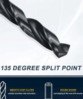 Premium M2 High Speed Steel Drill Bit Set 7 Piece Jobber Bits From 2.3Mm To 7.9MM With 135 Degree Split Point And Black Oxide Finish Totally Cranks Through Metal Wood Like Butter For Pro Mechanics 135° split point drill bit