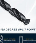 Top Notch 13 Pack Drill Bit Set From 1 16 Inch To 1 4 Inch Featuring Tough M2 High Speed Steel, Straight Shank Design For Metal Wood And Steel With Super Sharp 135 Degree Split Point And Durable Black Oxide Finish, 135 degree split point drill bit