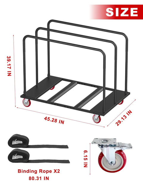 Heavy Duty Folding Table Cart With 5 Inch Swivel Wheels 1800 Lbs Load Capacity Transports 10 Banquet Tables At Once Table Dolly
