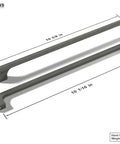 Gun Metal 10 Inch Center Cabinet Handles 10 Pack Solid Stainless Metal Drawer Pulls For Kitchen Bathroom Home Decor Durable Modern Hardware Etna Collection, showing two handles with dimensions.